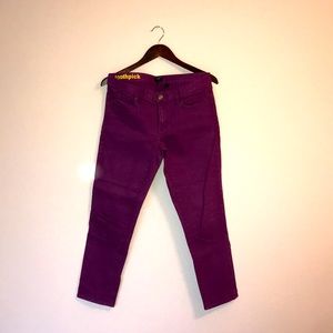 J Crew purple toothpick jeans
